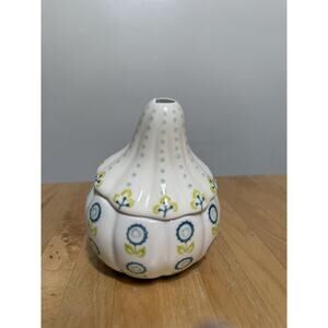 Ceramic Garlic Keeper Anthropologie Jar Container Handpainted EUC